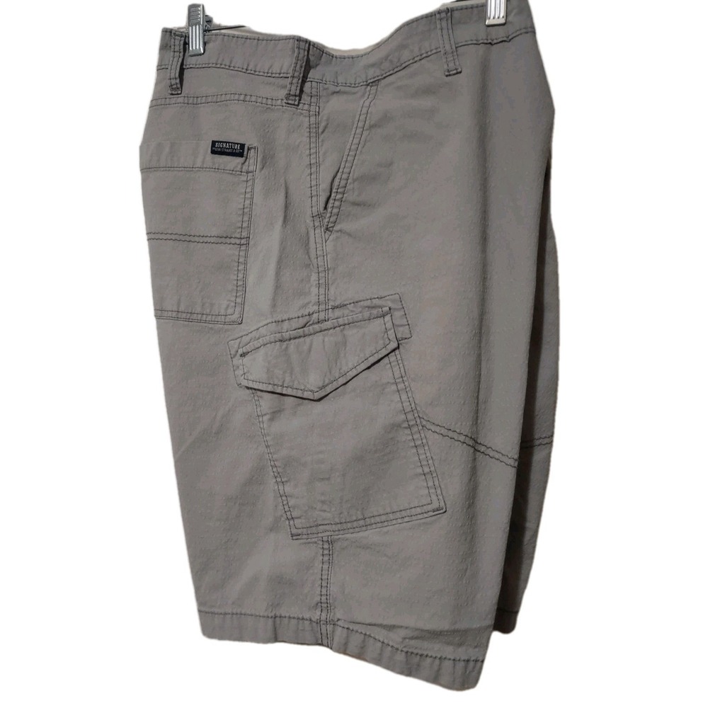 Cargo Shorts Signature By Levi Strauss & Co.‎ Men's Size 40 Textured Logo Gray